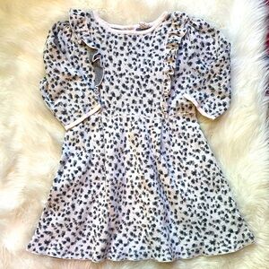 Janie and jack pink and grey and black animal print sweater dress